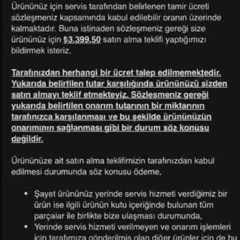 Garanti Kapsamında Yüksek Onarım Ücreti Şoku