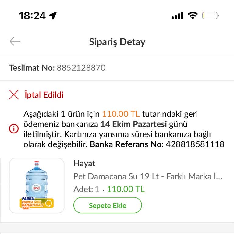 Yanlış Damacana Teslimatı Ve Ek Ücret Talebi