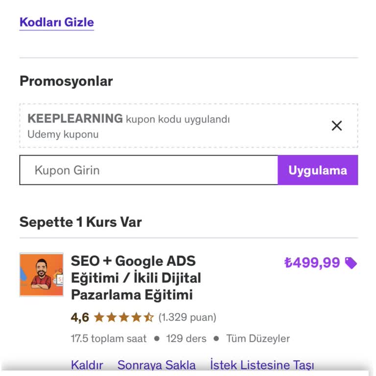 İndirim Süresi Dolmadan Kayboldu