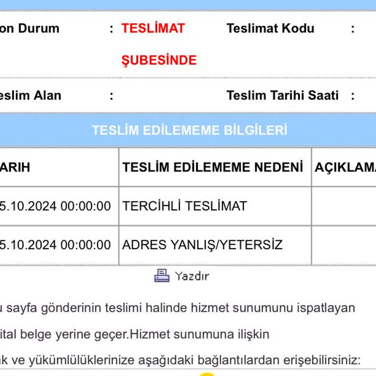 Aras Kargo'nun Adres Yetersizliği Sorunu