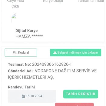 Vodafone Online Başvuru Sürecinde Yaşanan Teslimat Sorunu
