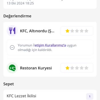 KFC Siparişimde Yaşadığım Teslimat Sorunu