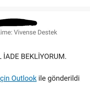 Vivense'den Sipariş Gelmiyor, Ücret İadesi Yapılmıyor