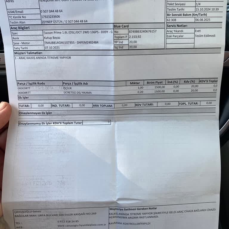 Hyundai Tucson'da Titreme Sorunu Ve Yetersiz Garanti Hizmeti