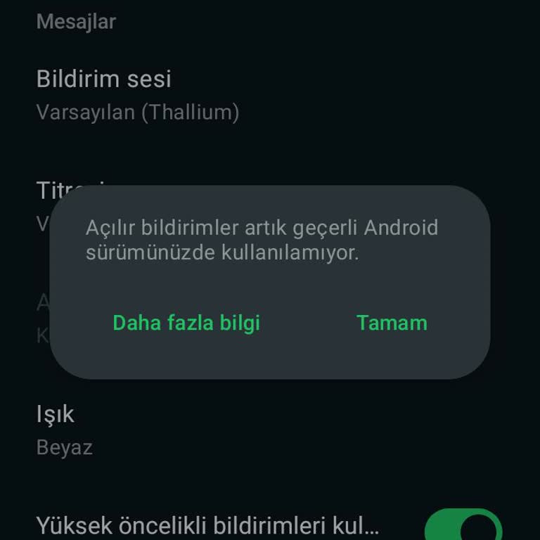 Android 13'te Açılır Pencere Bildirim Sorunu