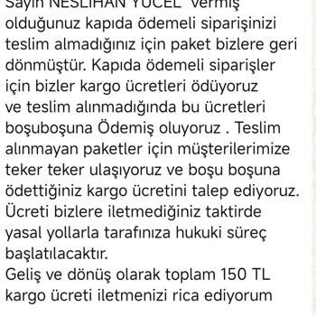 Kapıda Ödeme Siparişlerinde Haksız Kargo Ücreti Talebi