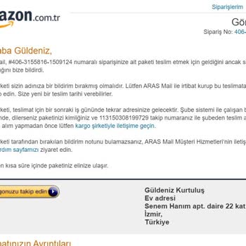 Amazon Siparişinde İletişim Ve Teslimat Sorunu