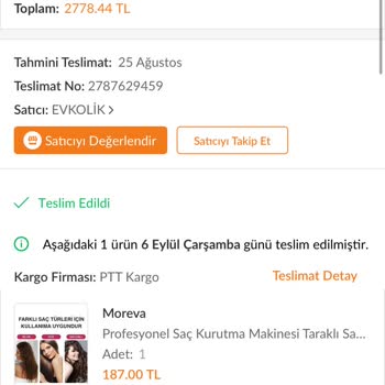 Trendyol Satıcısından Aldığım Fön Tarağı Mağduriyeti