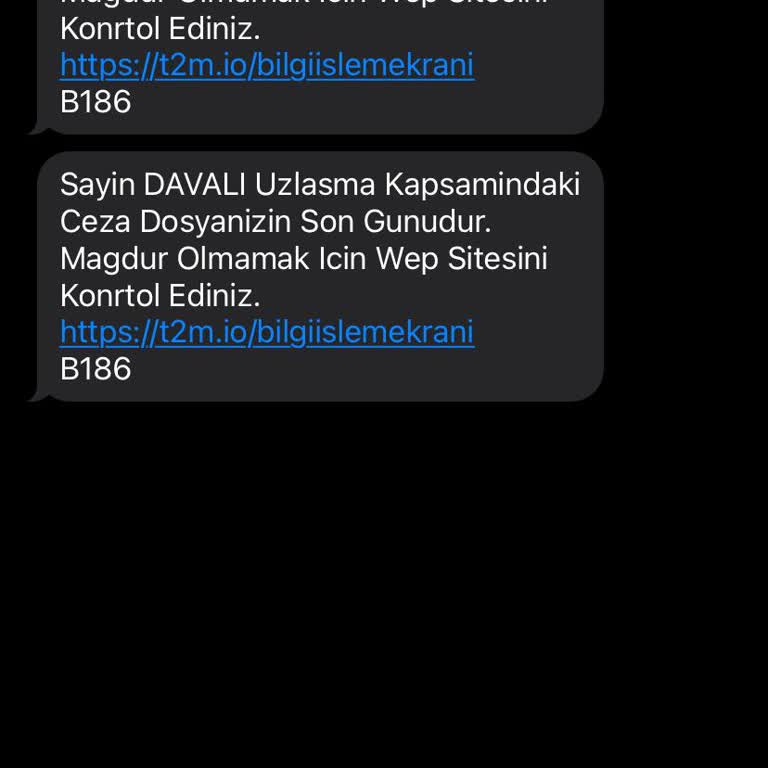 BIRTANFIRAT (SMS) adı kullanılarak Tarafıma Gelen Asılsız İçerikli Mesaj!