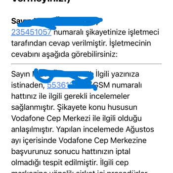 Vodafone'da İptal Sorunu Ve İade Çilesi