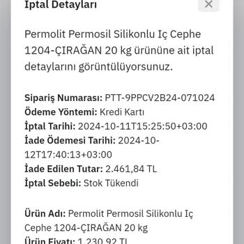 İade Edilmeyen Boya Siparişi Mağduriyeti