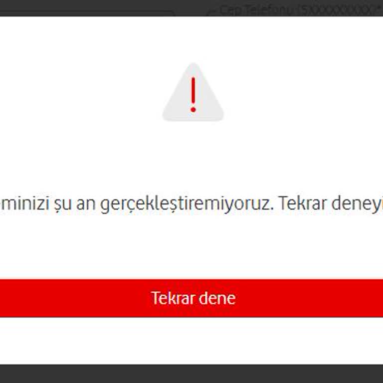 Vodafone FreeZone Kullanıcı Tanımlama Hatası