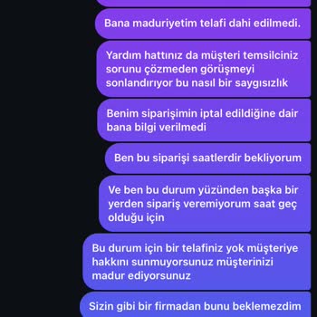 Gece Yarısı İptal Edilen Sipariş Ve İletişim Sorunu