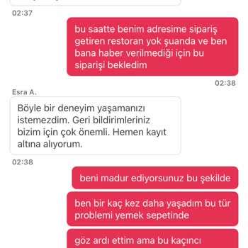 Gece Yarısı İptal Edilen Sipariş Ve İletişim Sorunu