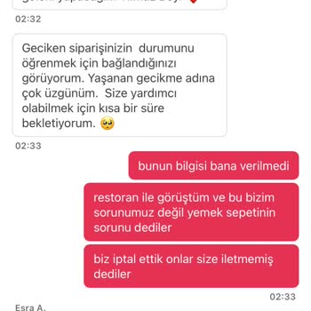 Gece Yarısı İptal Edilen Sipariş Ve İletişim Sorunu