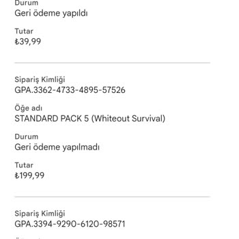 Oyun İçi Paket İadesi Ve Hesap Ban Sorunu