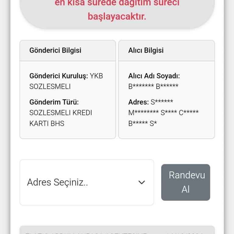 Kredi Kartı Teslimatında Yaşanan Gecikme