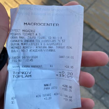 Macro Center Eksik Para Üstü Ve İlgisiz Müşteri Hizmeti