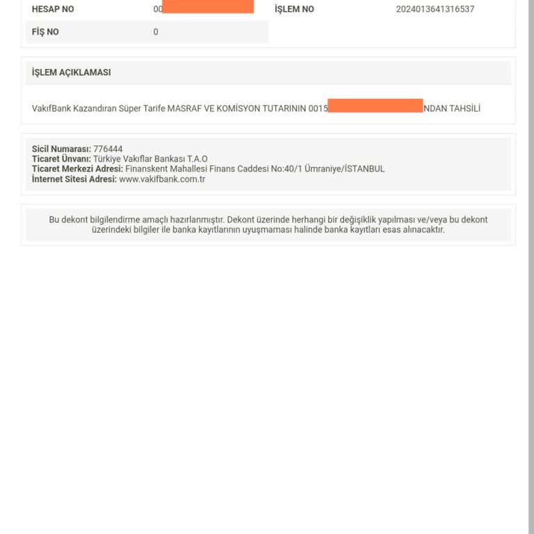 VakıfBank'tan Habersiz Kesilen Ücretin İadesini İstiyorum