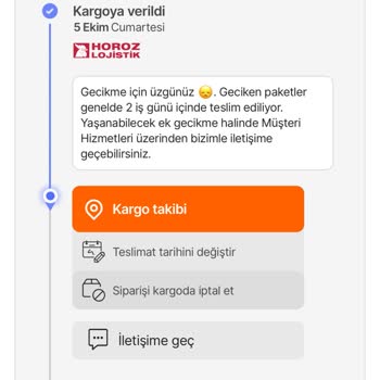 Teslimat Gecikmesi Ve Horoz Lojistik Sorunu
