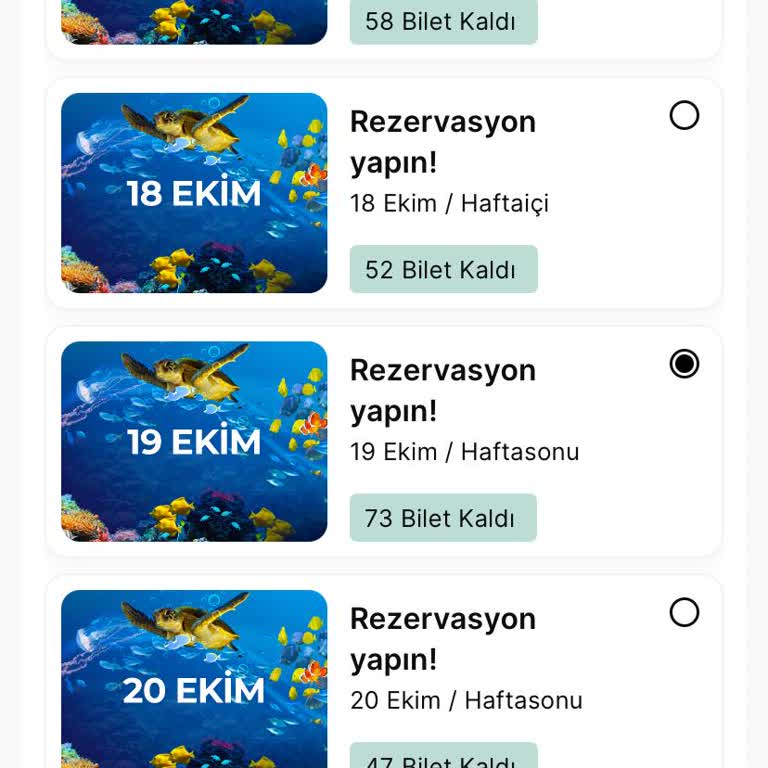 Sealife Etkinlik Bilet Alımında Sürekli Hata