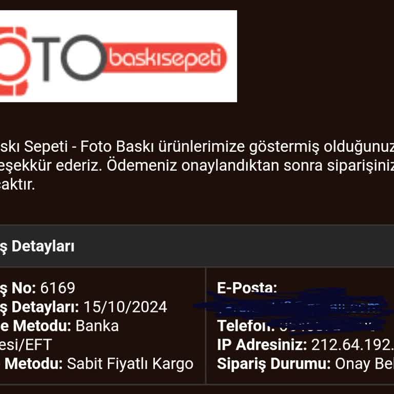 Fotobaskısepeti Dönüş Yapılmadı