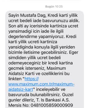 İş Bankası Kart Aidatı İadesi Sorunu