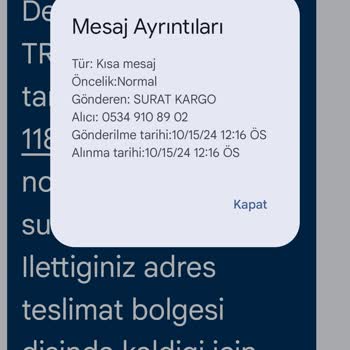 Teslimat Sorunu Ve İletişimsizlik Mağduriyeti