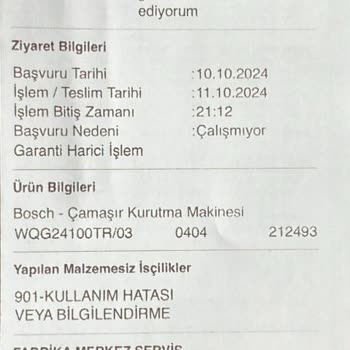 Kırık Kurutma Makinesi Ve Çözülmeyen İade Sorunu