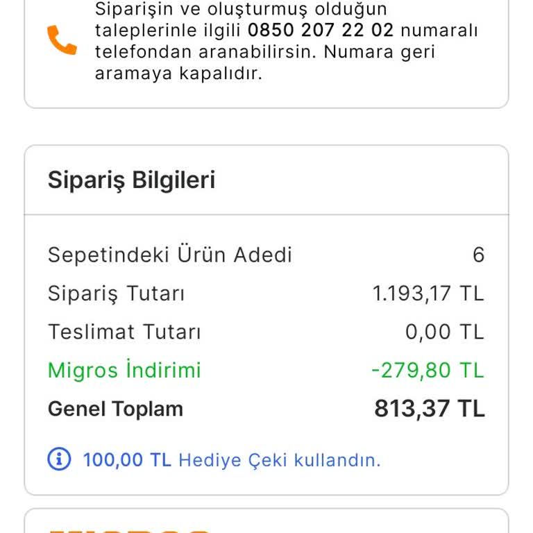 Migros Sanal Market'ten Alınan Tavuk Zehirlenmesi