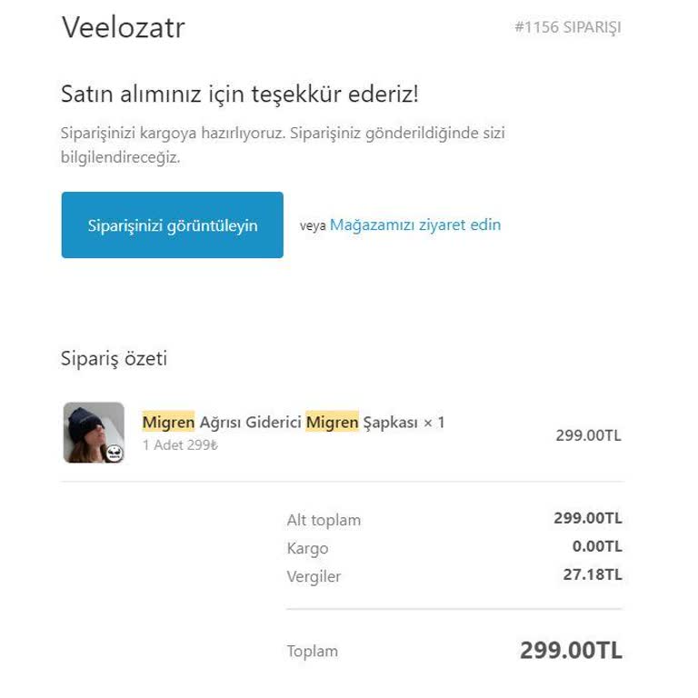 Instagram Üzerinden Sipariş Verilen Migren Şapkası Teslim Edilmedi