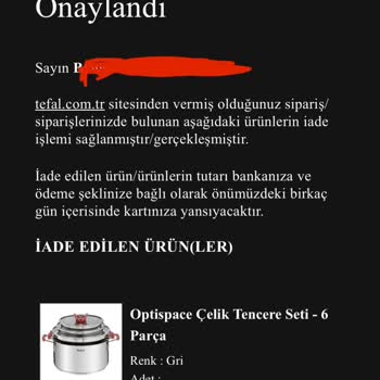 Tefal'de Yanlış Adres Ve İptal Sorunu