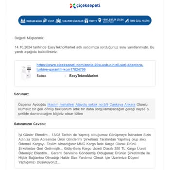 Çiçek Sepeti'nde Garanti Sorunu Ve İlgisizlik