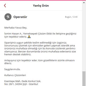 Yanlış Sipariş Ve İade Sorunu