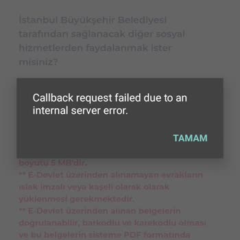 Burs Başvurusunda Sunucu Hatası