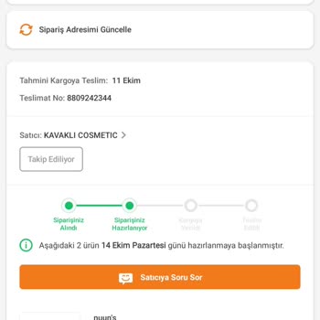 Trendyol'dan Sipariş Verdim, Kargom Yola Çıkmadı