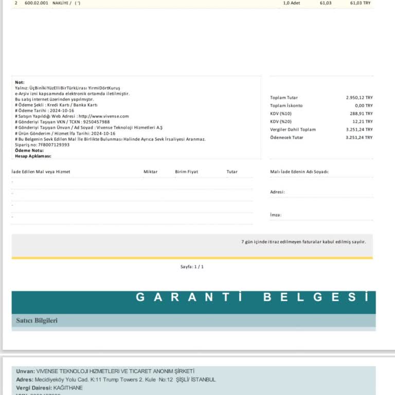 Vivense'den Eksik Ürün Teslimatı Ve İletişim Sorunları
