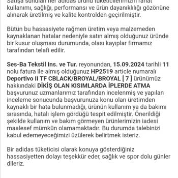 Adidas Çocuk Ayakkabısında Dikiş Problemi Ve Müşteri Hizmetleri Hayal Kırıklığı