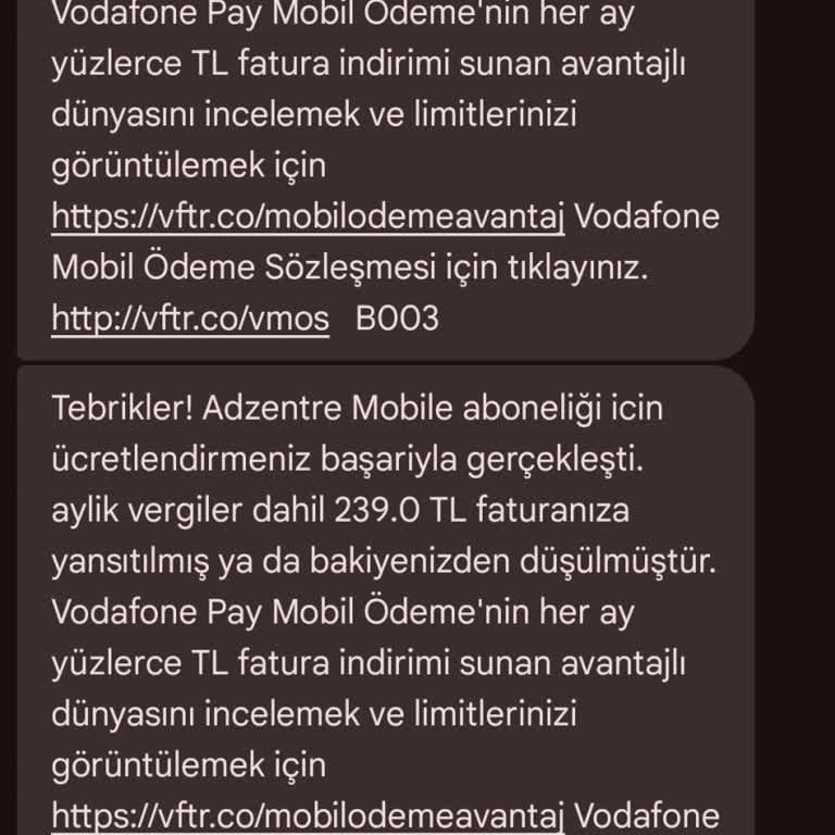 Bilgim Dışında Yansıtılan Mobil Ödeme Ücreti