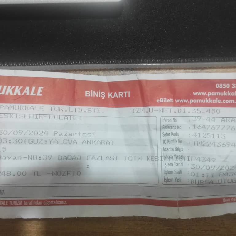 Pamukkale Turizm'de Usulsüz Bagaj Ücreti Ve Şoförün Tutumu