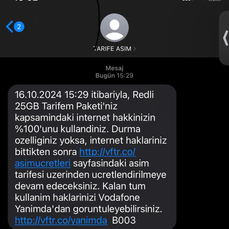 Vodafone Tarife Değişikliği Ve Bilgilendirme Eksikliği
