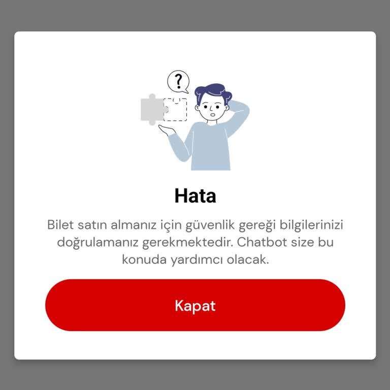 Bilet Satın Alma Sorunu: Doğrulama Hatası