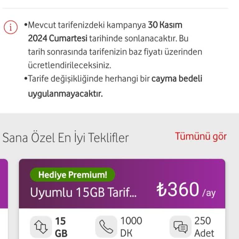 15 Yıllık Aboneye Uygulanan Fiyat Artışı Ve Paket Kısıtlaması