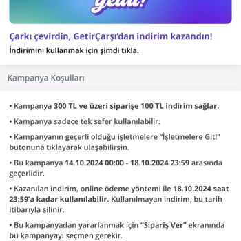 Getir'de Kupon Kullanım Sorunu Ve Yetersiz Müşteri Hizmetleri