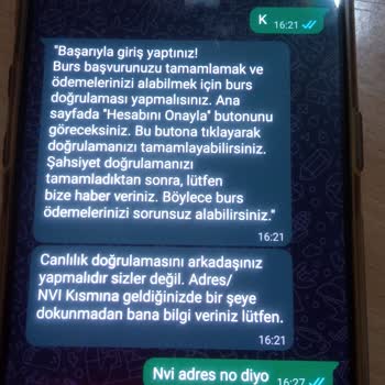 Burs Onayı Sonrası Şüpheli Uygulama Yönlendirmesi