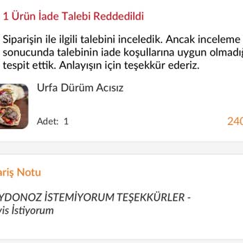 Trendyol Yemek İade Sorunu Ve Müşteri Hizmetleri İlgisizliği