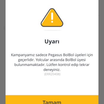 Pegasus Kampanya Kodu Sorunu