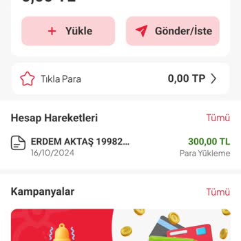 Tıkla Gelsin Uygulamasında Para Transferi Sorunu