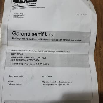 Bosch Matkap Setinde Garanti Sorunu