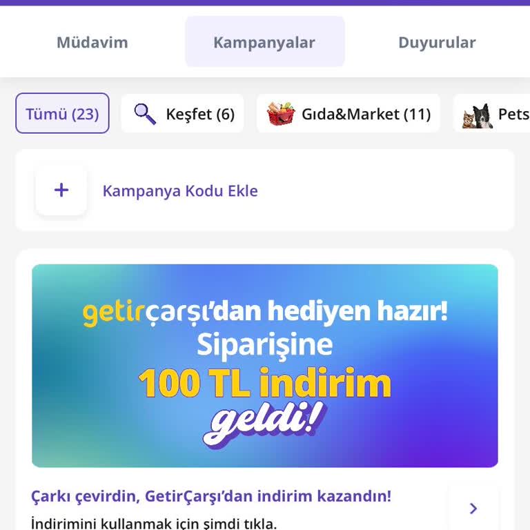 Getir Çarşı İndirim Kuponlarının Kullanılamaması